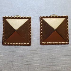 Vintage Matte Gold Pierced Earrings